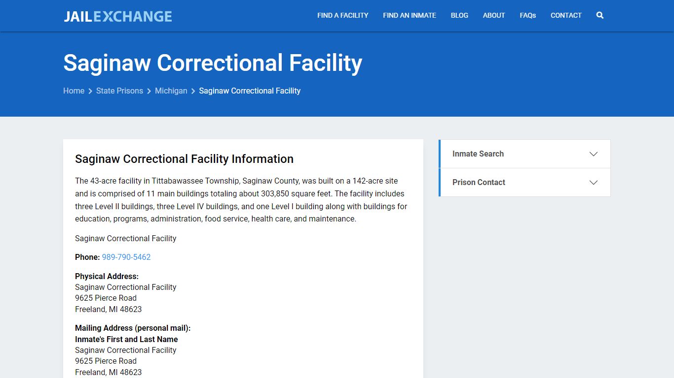 Saginaw Correctional Facility Inmate Search, MI - Jail Exchange
